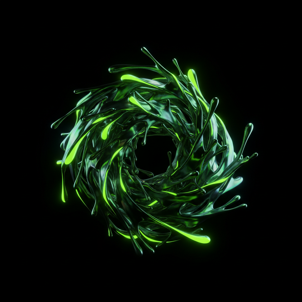 Abstract 3D liquid metal sculpture
